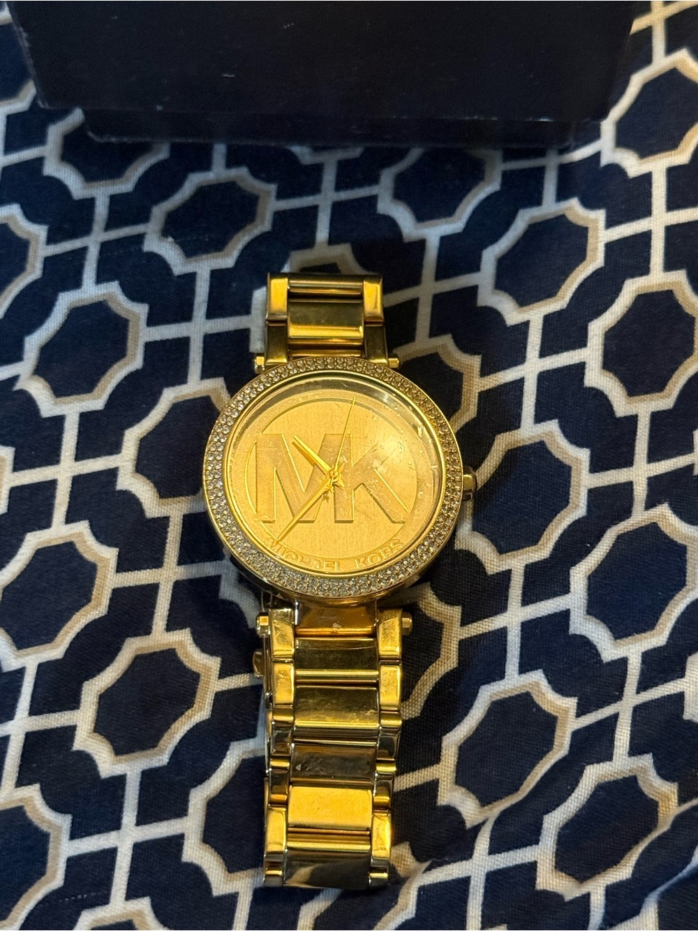 Michael Kors Gold Crystal-Trim Logo Bracelet Watch - Picture 2 of 2
